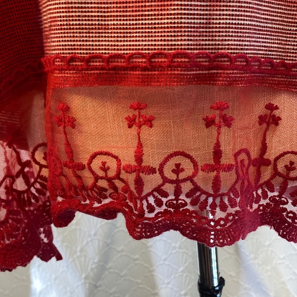 Live and Let Live size 1X  Red Star Embellished festive July 4th patriotic lace - Picture 6 of 16